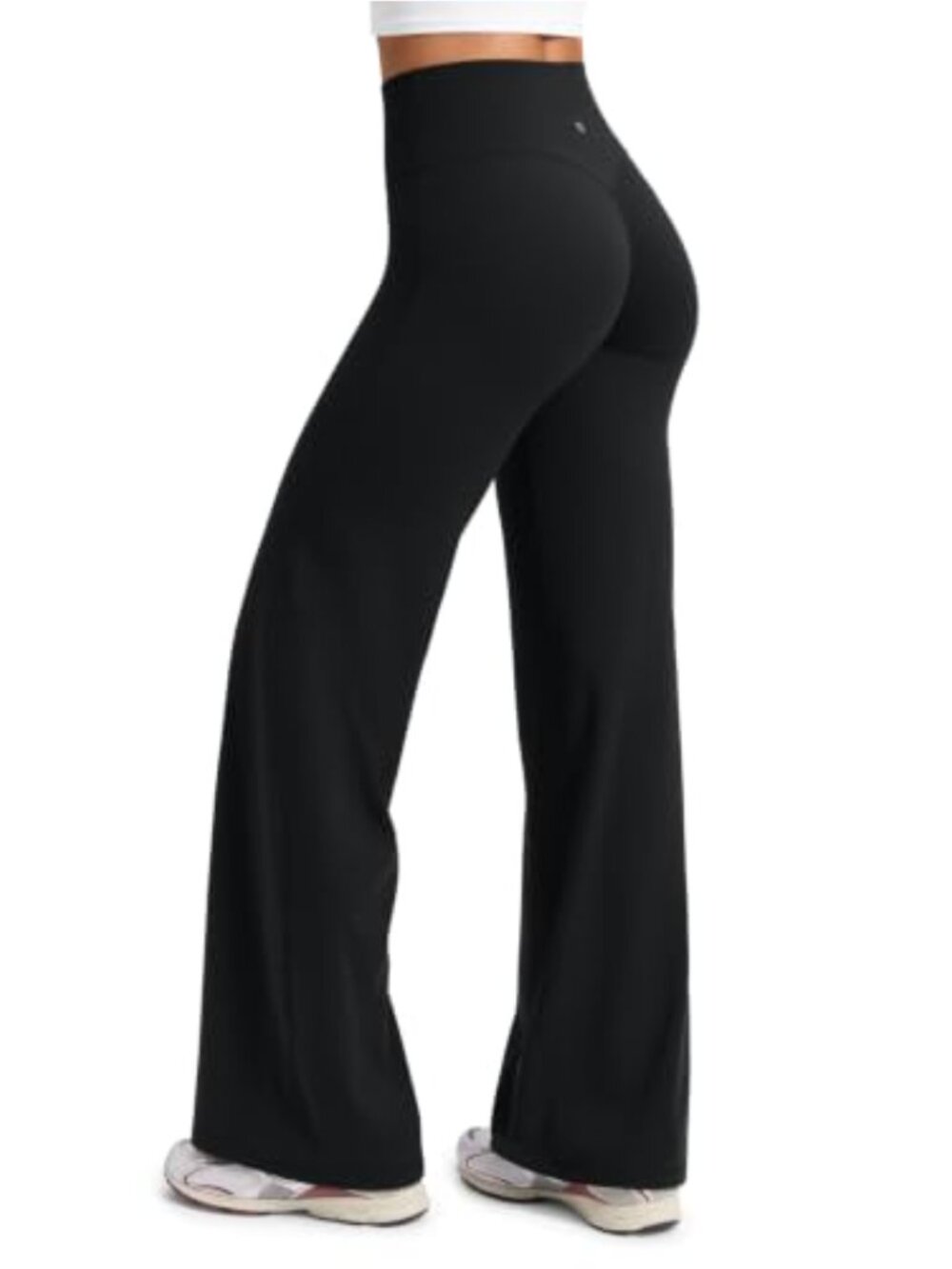 CRZ YOGA Softretch Wide Leg Yoga Pants High Rise No Front Seam